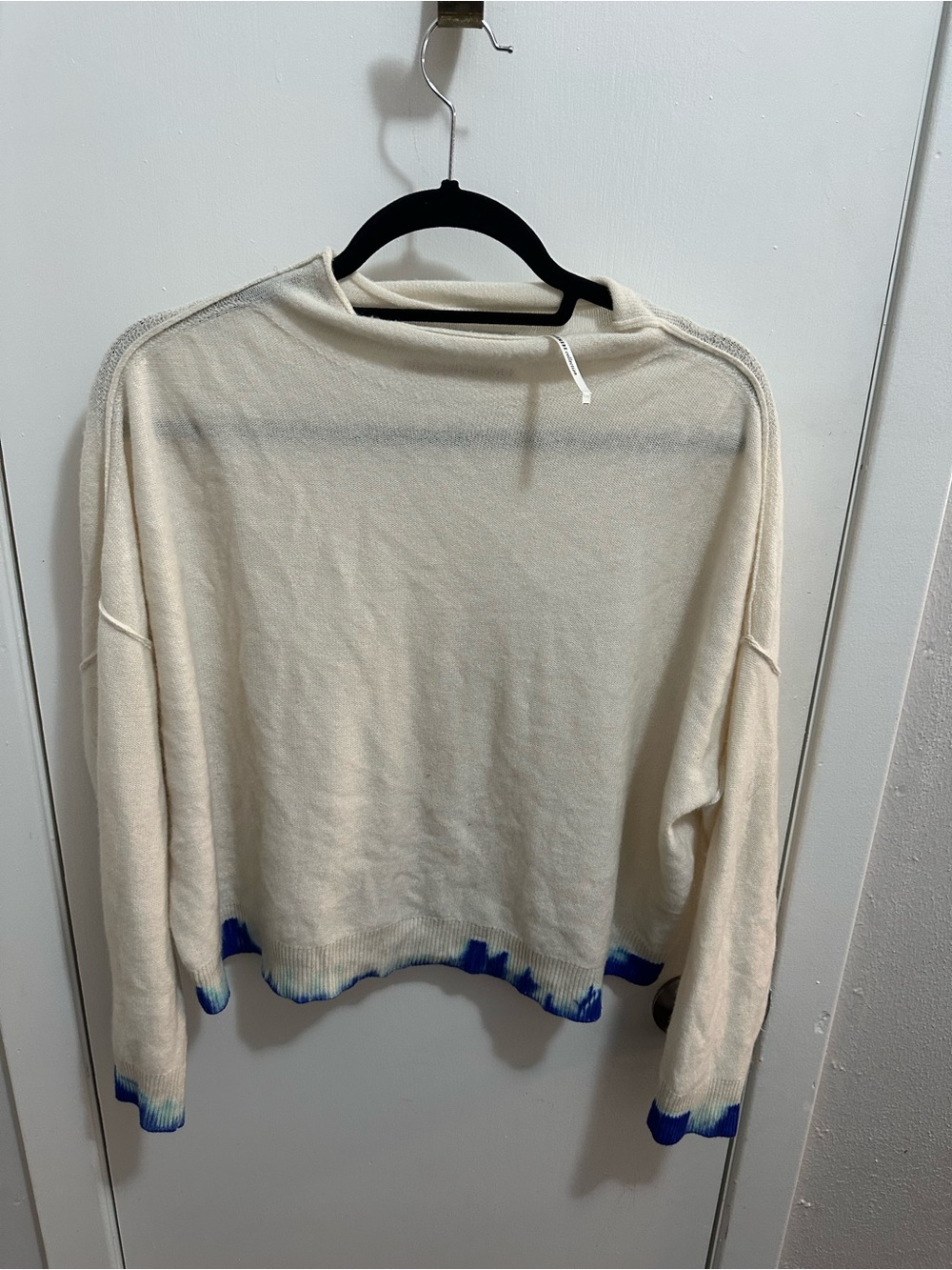Anthropologie Cream Cashmere Blend Crewneck Sweater